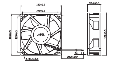 12038 DC 굴대 냉각 Fan 12V 24V 고속도 120x120x38mm 5 블레이드 0
